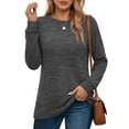 thumbnail image 5 of OALUXE Long Sleeve Shirts for Women Casual Tunic Tops Loose Fit Dressy Crewneck Lightweight Pullover Sweaters, 5 of 7