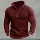thumbnail image 1 of Blusa y camisa de manga larga con cuello alto para hombre, estilo casual, de color liso, con cremallera, manga larga, cuello alto y capucha, de poliéster., 1 of 3