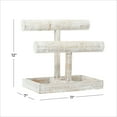 thumbnail image 2 of DecMode 11" x 12" White Mango Wood Carved 2 Level Jewelry Stand with Tray Base, 1-Piece, 2 of 13
