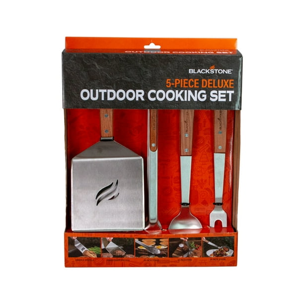 Blackstone 5Piece Deluxe Stainless Steel/Wood Grill Tool Set Walmart
