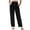 Black(NEW&HOT), variant on No Boundarie Womens High Waisted Wide Leg Pants with Pockets Button Up Pleated Front Loose Fit Flowy Pull On Casual Summer Trousers Brown Size XL