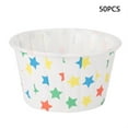 thumbnail image 1 of Mini moldes para cupcakes BRI 50 Uds. vasos redondos de papel para hornear pasteles estrella, 1 of 10