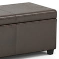 thumbnail image 3 of Avalon 54 inch Wide Contemporary Extra Large Storage Ottoman Bench in Distressed Brown Vegan Leather, 3 of 14