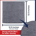 thumbnail image 2 of Microfiber Cleaning Cloth Grey - 24 Pcs (12.5"x12.5") - High Performance - 1200 Washes, Ultra Absorbent Microfiber Towel Weave Grime & Liquid for Streak-Free Mirror Shine - Car Washing Cloth, 2 of 6