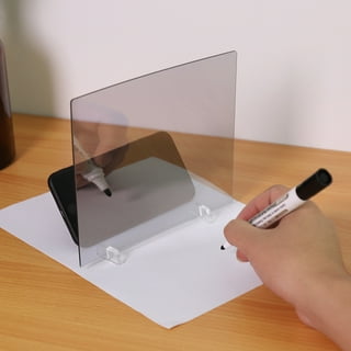 Tebru LED Light Stencil Board Light Box Tracing Drawing Board Sketch Mirror Reflection Phone Dimming , Drawing Reflection Board, LED Light Box Board