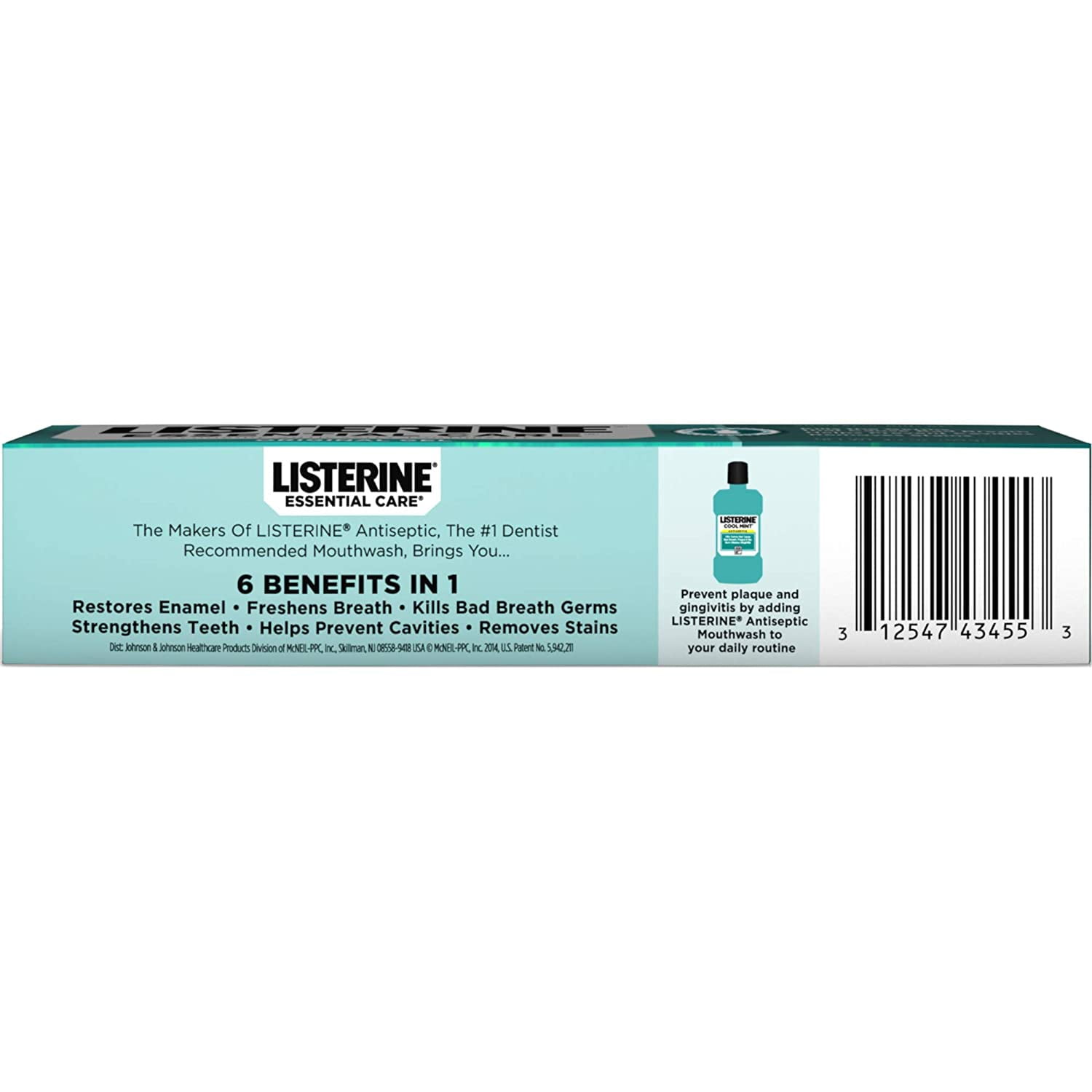 Listerine Essential Care Fluoride Anticavity Toothpaste Gel, 4.2 Ounce, (Pack Of 3)