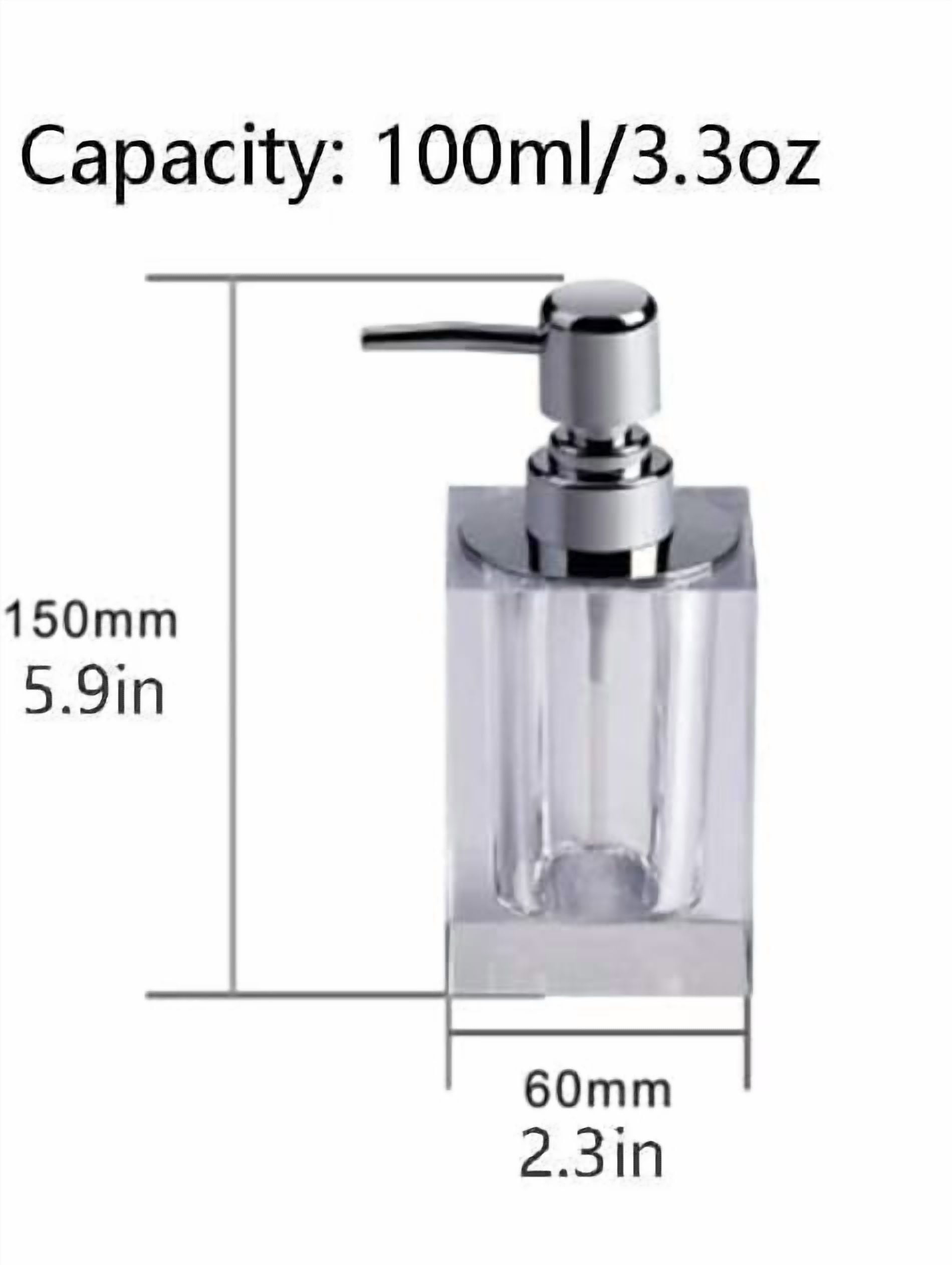 Soap Dispenser Bathroom Shower Dispenser, Bathroom Detergent Bottle, Manual Soap Dispenser, Soap Bottle Crystal Glass Soap Pump 1pc Liquid Dispenser Lotion Bottle (Size : 100ml)