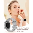 thumbnail image 4 of TOYOUTHS Floral Engraved Watch Band Compatible with Versa 2/Versa/Versa Lite/Versa SE, Soft Silicone Cute Wildflowers Butterflies Sport Laser Watch Strap Replacement Wristband for Women, 4 of 6