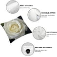 thumbnail image 4 of Creowell  White Rose Print Throw Pillow Cover Decorative Throw Pillow Covers Soft Couch Pillowcase Square Cushion Case Farmhouse Pillow Covers for Sofa Bedroom Living Room Home Decor, 4 of 5