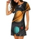 thumbnail image 2 of Balery Solar System Paper Art Camisón de manga corta con cuello redondo para mujer, cómodo y elegante., 2 of 6