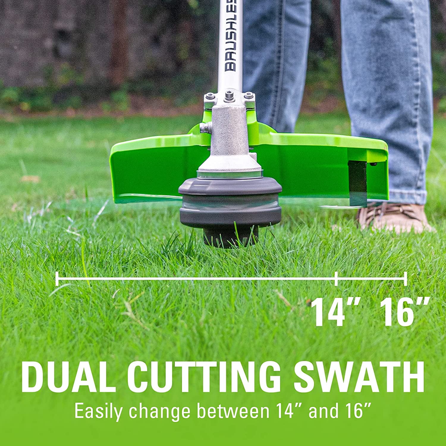 Greenworks 40V Brushless 16" Attachment Capable String Trimmer + Brushless 550 CFM/130 MPH Blower Combo Kit with a 4.0 Ah Battery and 2A Single Port Charger