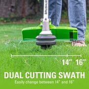 Greenworks 40V Brushless 16 Attachment Capable String Trimmer + Brushless 550 CFM/130 MPH Blower Combo Kit with a 4.0 Ah Battery and 2A Single Port Charger