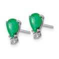 thumbnail image 2 of 14k White Gold 6x4mm Pear Emerald and AAA Quality Diamond Post Earrings XE761E/AAA, 2 of 3
