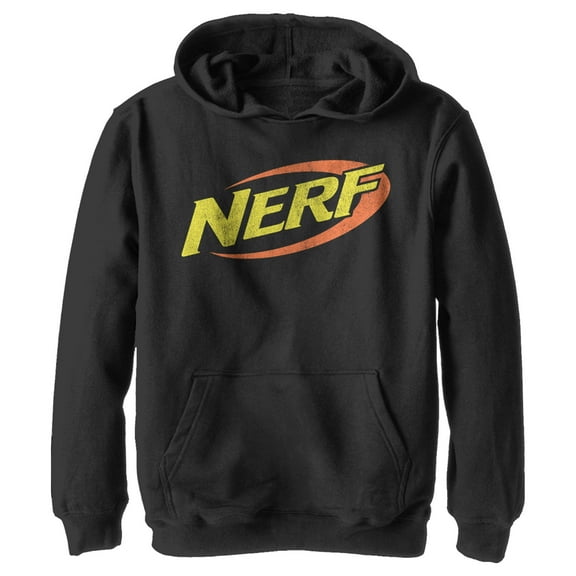 Boy's Nerf Classic Logo Pull Over Hoodie Black Medium