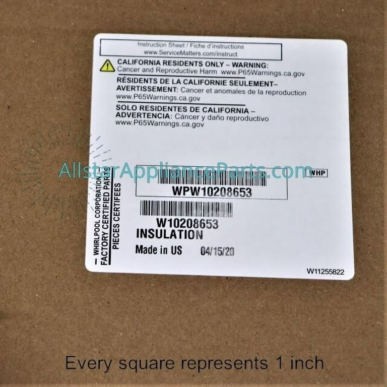 OEM Whirlpool WPW10208653 Insulation 