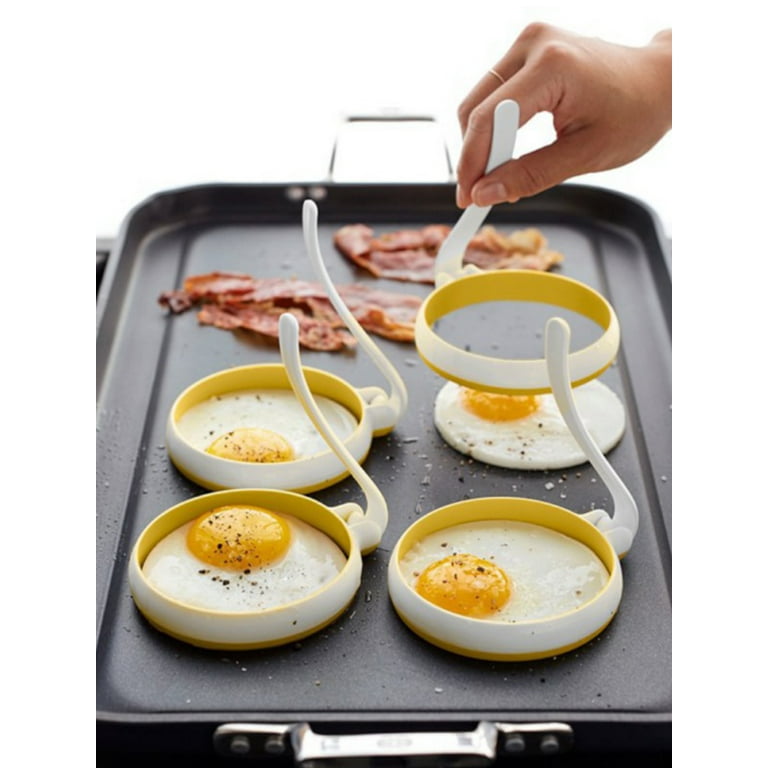 4Pcs Red Silicone Fried Egg Pancake Ring Omelette Fried Egg Round