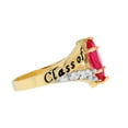 thumbnail image 2 of JackAni 14k Gold Simulated Ruby July Birthstone 2026 Class Graduation Ring - Size 8.25, 2 of 5
