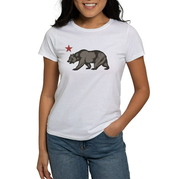 CafePress - California Bear With Star Women's T Shirt - Women's Classic T-Shirt