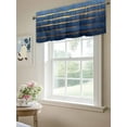 thumbnail image 6 of Luxury Navy Blue Curtain Valances for Windows, Golden Contemporary Abstract Kitchen Valance Window Treatment, Light Filtering Block Curtains for Bathroom/Bedroom/Living Room 42'' x 12'', 6 of 9