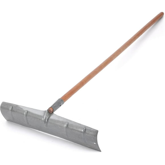 1 Pack 60 Inch Concrete Placer with 22 Inch Wide Steel Rake Head and Removable Wood Handle Concrete Rake Spreading Leveling Tool for Building Construction