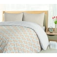 thumbnail image 5 of Ambesonne Oriental Duvet Cover Sets, Snowflake Like Mandala, 2-Queen, Apricot and Dark Seafoam, 5 of 7