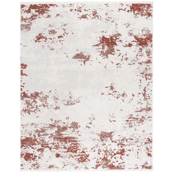 SAFAVIEH Emerald Cole Abstract Area Rug, Rust/Ivory, 8' x 10'