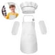 thumbnail image 2 of Xiao Hua Conjunto de gorro y delantal de chef para niños, blanco M, 2 of 5