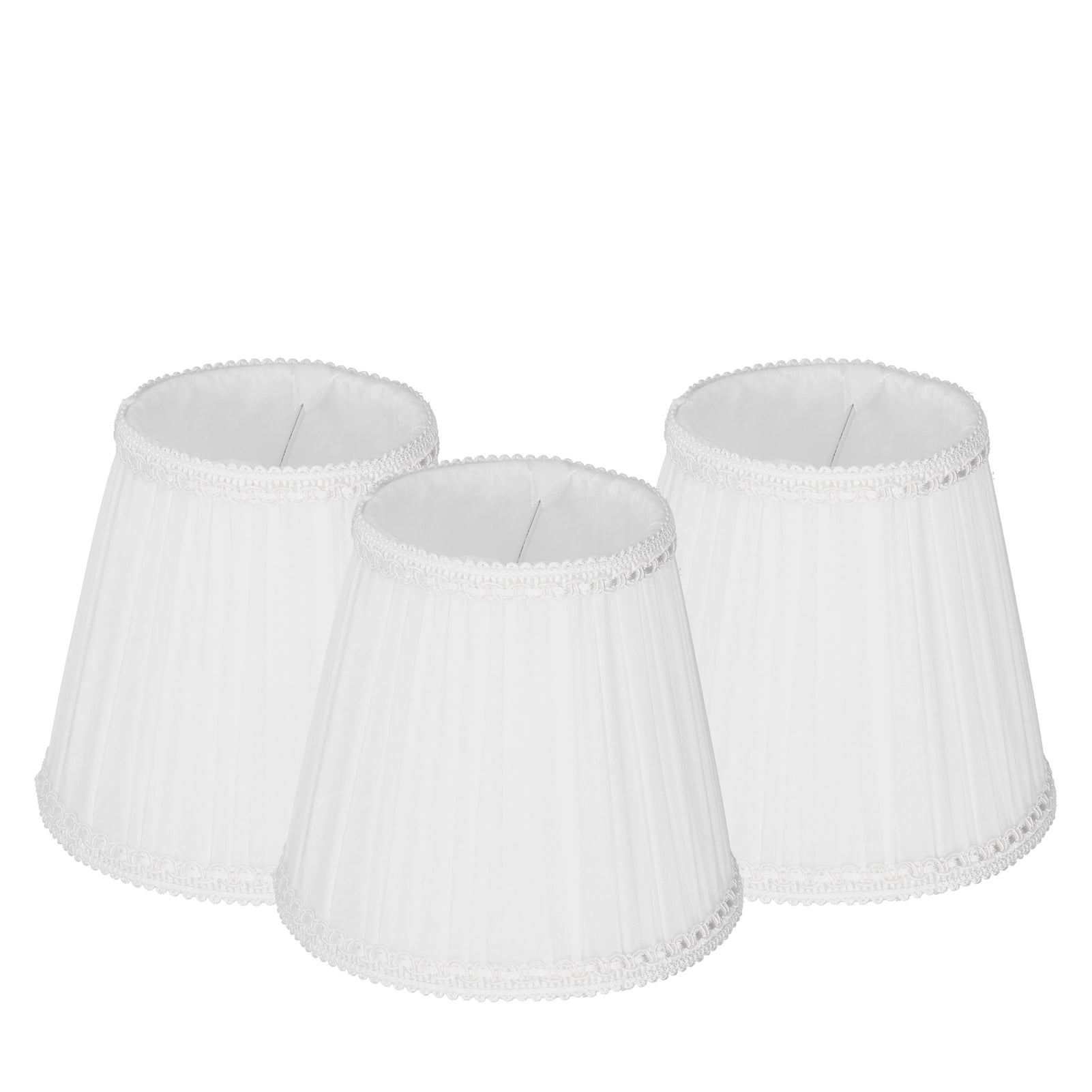 Sorven Lamp Accessory Fabric Lamp Cover, 3PCS Lampshade for Candle Chandelier for Hotel for Hall for Table Light for Bedroom for Study Room for Wall Lamp White