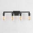 thumbnail image 3 of Kawoti  28.75in 4-Light Bathroom Vanity Light with Clear Glass Shade Matte Black, 3 of 5