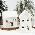 thumbnail image 3 of Christmas Glowing Wooden White House, Light up Statue Christmas Hanging Ornaments Xmas Wooden House Tabletop Decor Luminous Christmas Decor Pendant Mini White, 3 of 7