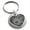 Silver, variant on Stainless Steel Floral Lotus Heart Engraved Small Medallion Circle Charm Keychain Keyring