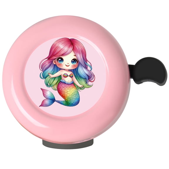 Dankeler Kids Bike Bell for Little Girls, Pink Handlebar Ring Bell for Toddlers, Universal Bicycle Bell for Scooter, Tricycle, Balance Bike(Mermaid)