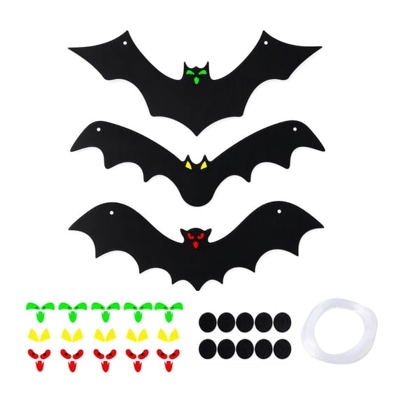 12 Pack 3D Hanging Bats Halloween Decorations, Waterproof PP Sheet Flying Bat Ornaments for Yard, Tree, Wall and Indoor Outdoor Halloween Party Decor
