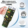 thumbnail image 4 of St Patricks Day Lucky Irish Leprechaun Cup Insulated Tumbler Stainless Steel Vacuum Travel Mug 40 oz with Handle and Straw Lid, 4 of 7