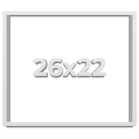 26x22 Shadow Box Frame White | 1 Inches Deep Real Wood Contemporary Shadowbox Display Frame | UV