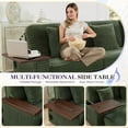 thumbnail image 4 of Muumblus Small Sectional Sofa with 2 Storage Ottomans, 2 Seater Cloud Couch with Bluetooth Speaker & Side Table, Modern Corduroy Sofa for Living Room, Green, 4 of 10