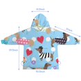thumbnail image 7 of Colorful Funny Dachshund Blanket Hoodies for Kids 6-13YR Oversize Wearable Blanket Hoodies for Boys Girls Teens, 7 of 7
