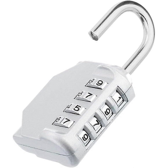 Combination Padlock Number Locker Combination Padlock 4 Digit Gym Combination Lock Silver