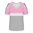 thumbnail image 4 of Lzobxe Tops for Women Trendy Printing Short Sleeved V-Neck off Shoulder T Shirts,Sizes S-2XL, 4 of 7