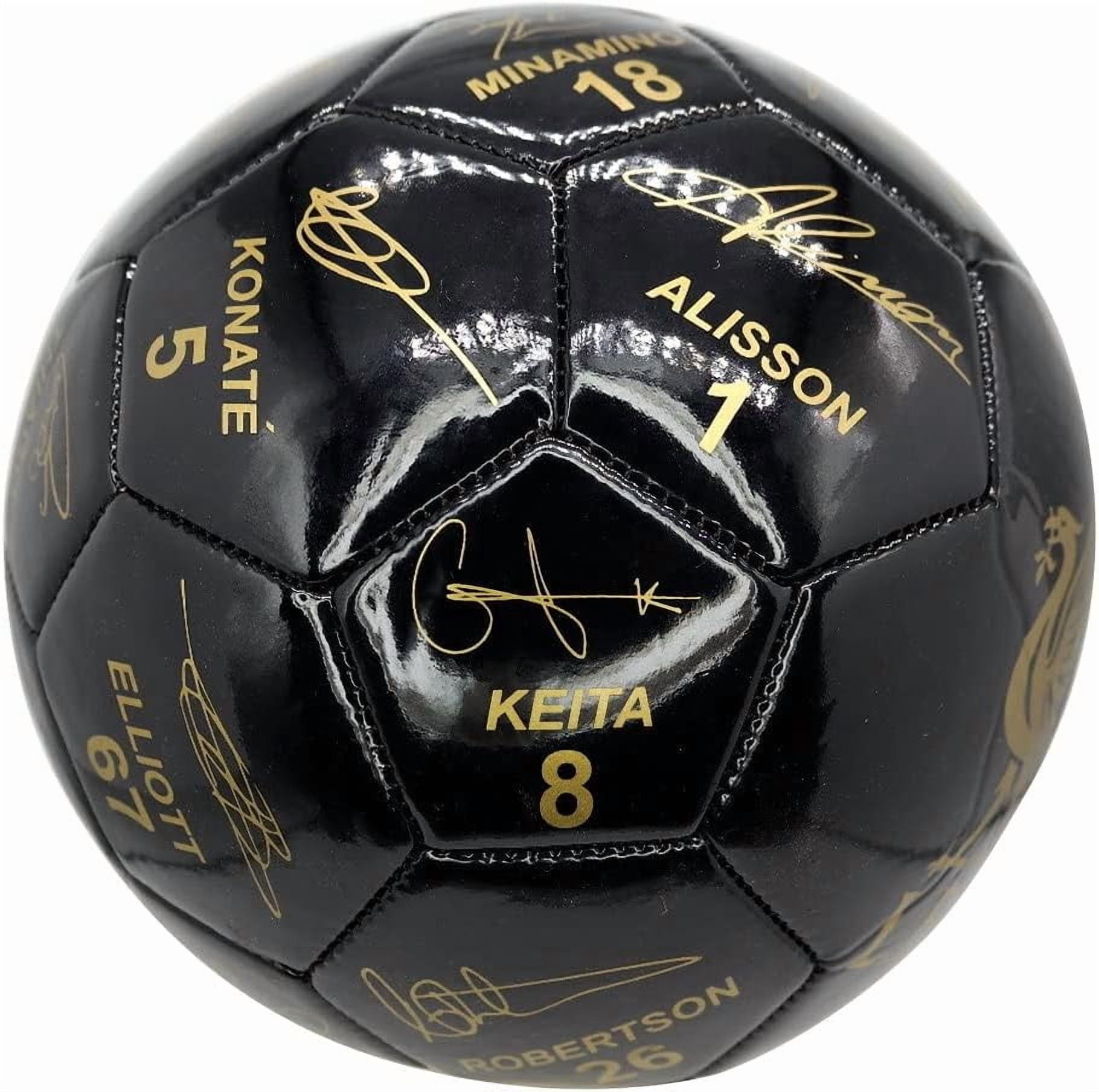 Icon Sports Liverpool Soccer Ball Official Size 4 - Black with Siginatures