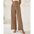 thumbnail image 2 of Pantalones de vestir de pierna ancha BTFBM 2025 de cintura alta para mujer, color caqui, 2 of 7