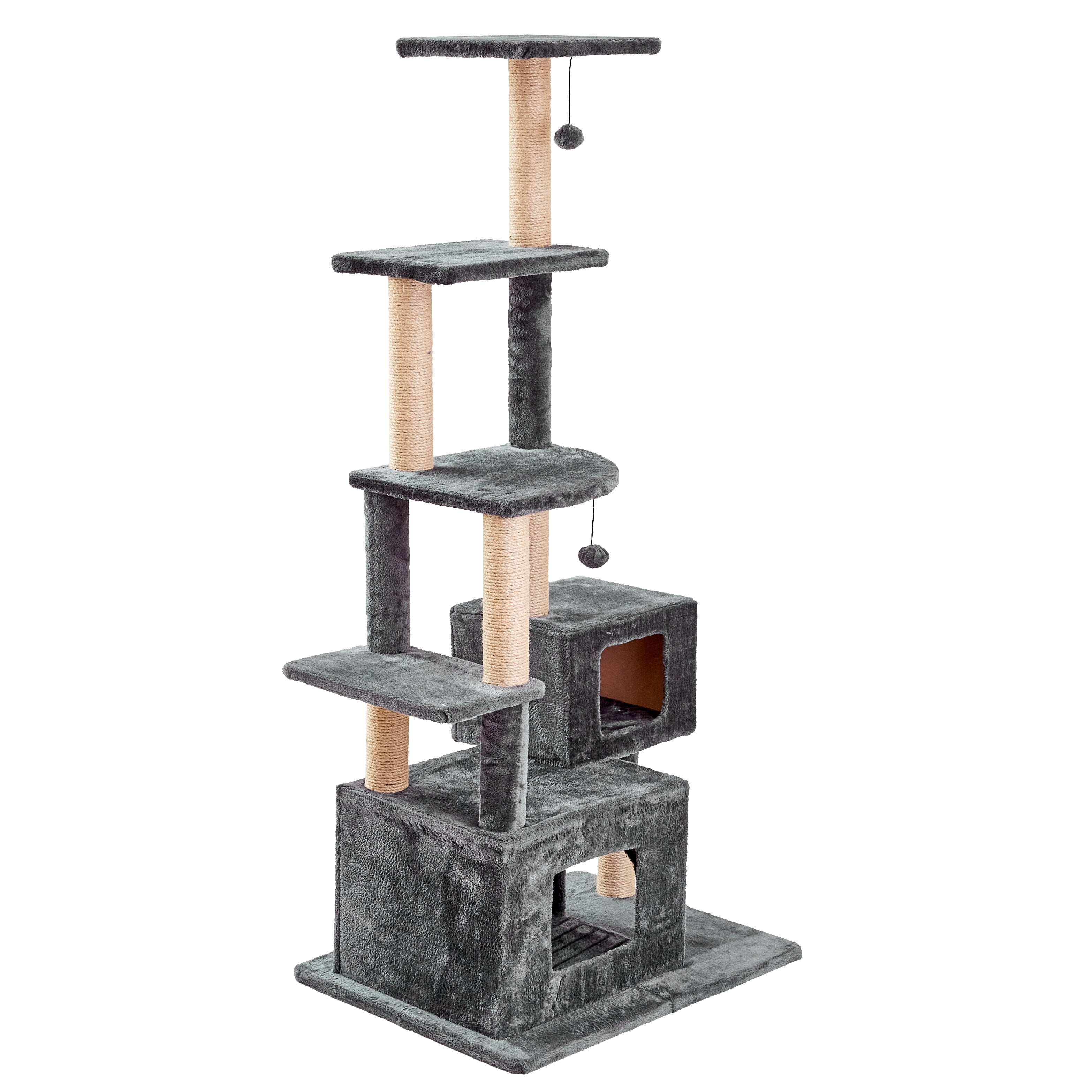 Two by Two Athens - Black Scratching Post Cat Furniture - 66 in. Tall