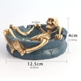 thumbnail image 3 of Skeleton Resin Ashtray Decoration - Scary Party Birthday Present, Men's Gothic Decor, Smoking Accessory Props - Bronze, 3 of 6