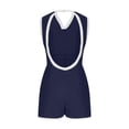 thumbnail image 6 of Women's Summer Sleeveless Short Romper Color Blocking V-Neck Jumpsuit, Casual Sporty Loungewear Beach Outfit, 6 of 7