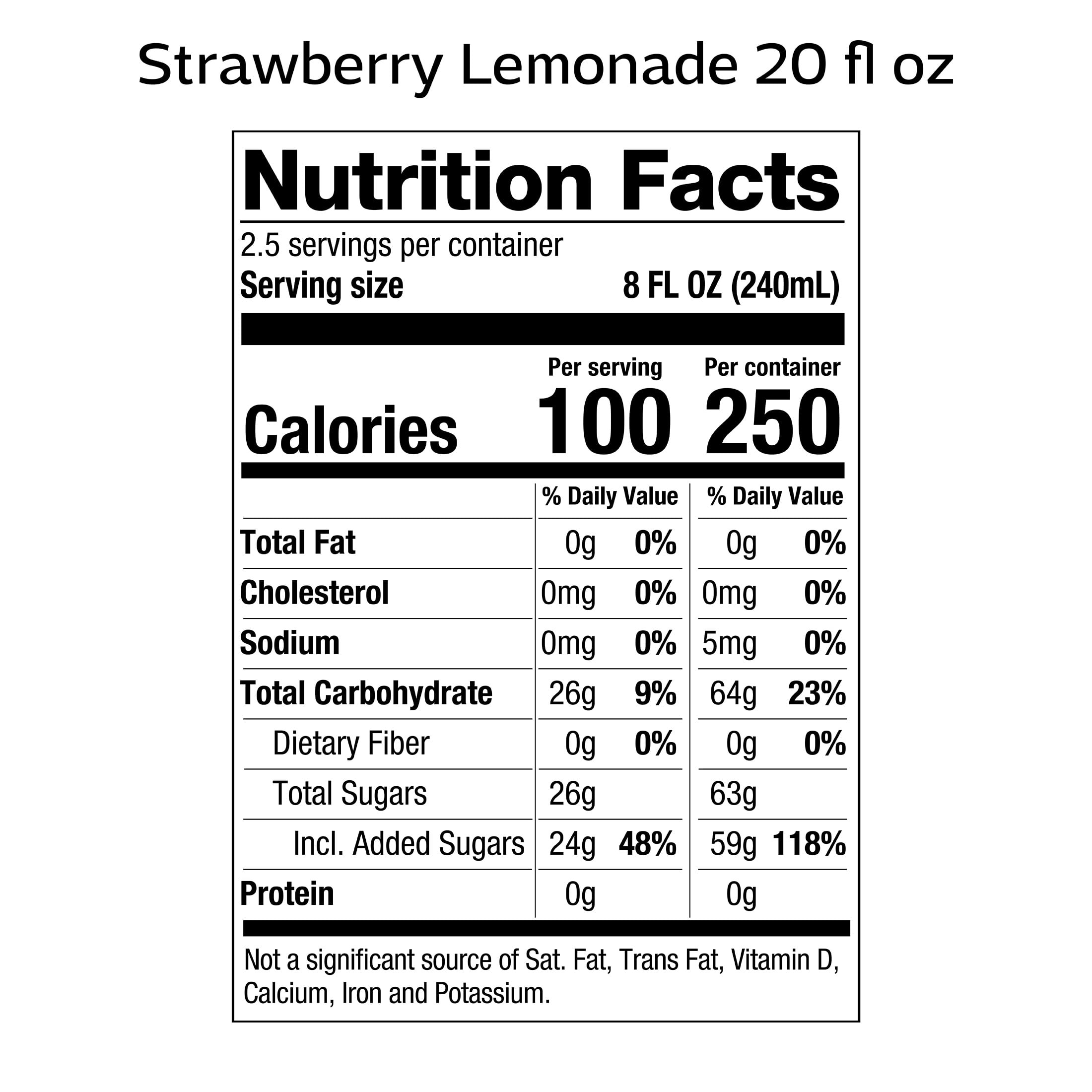 Milo's Strawberry Lemonade, Refrigerated Juice Drink, 20 fl oz Bottle, 100% Natural, No Preservatives, Made Fresh Daily