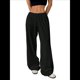 thumbnail image 2 of Pantalones Deportivos Anchos para Mujer, con Cordón, Holgados, de Cintura Alta y Sueltos, Informales Negro L, 2 of 9