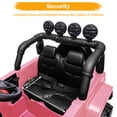 thumbnail image 3 of 12V Electric Ride On Car with Remote Control, DIY Stickers, MP3, LED Lights, Full Function Doors, Four Wheels Suspension, 2 Motors, Pink, 3 of 7