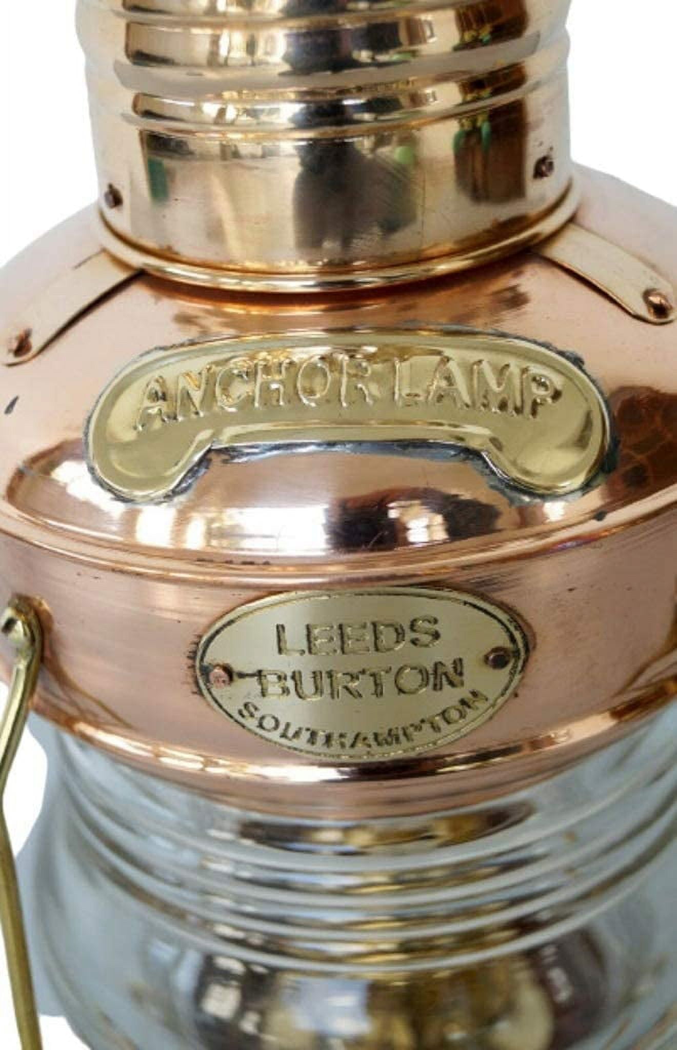 Brass & Copper Anchor Oil Lamp Leeds Burton Nautical Maritime 14