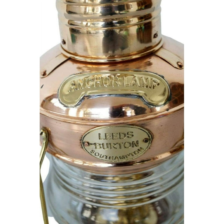 Brass & Copper Anchor Oil Lamp Leeds Burton Nautical Maritime 14 
