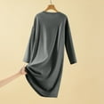 thumbnail image 5 of MGDXOX Women's Fleece Lined Nightgown Long Sleeve V-Neck Sleepshirt Comfy Soft Nightgowns Lounge Sleep Dress Gray Free Size, 5 of 8
